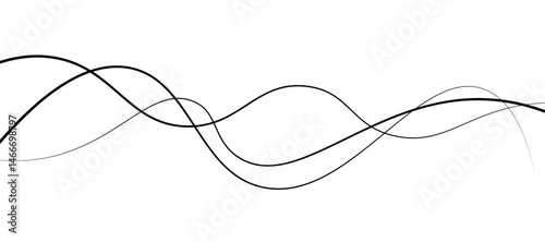 Abstract vector design featuring smooth, flowing gray wave lines on a white background. The waves should have a soft gradient and elegant curves, creating a sense of motion and calm. 