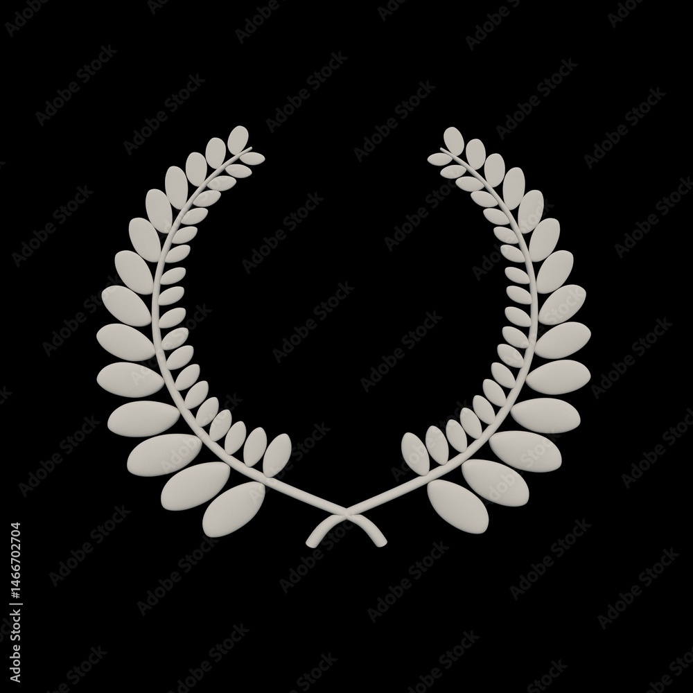 Obraz premium Shield Silhouette and Laurel Wreath