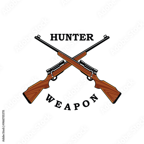 set of rifle gun vector hunter rifle hunter logo design weapon hunter weapon