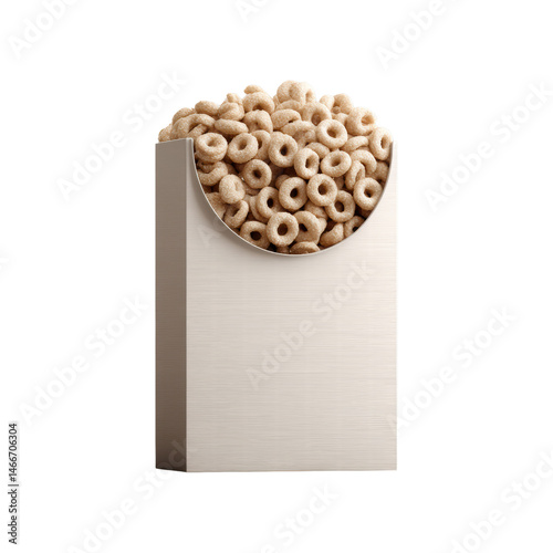 Cereal Box Front View with Blank Space for Design, Minimal Flat Icon Style , on Transparent Background