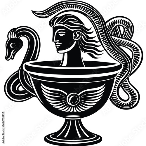 vector illustration of an ancient greek goddess