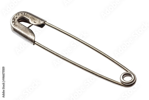 Safety pin on transparent background.