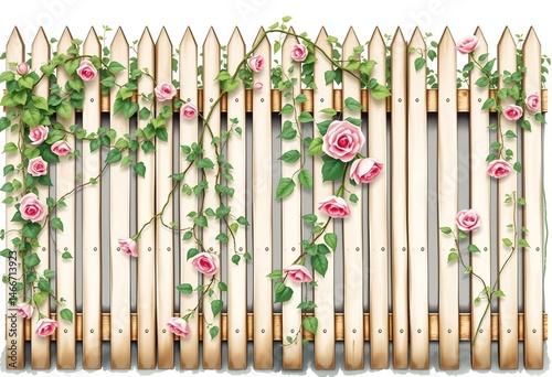spring flowers and fence