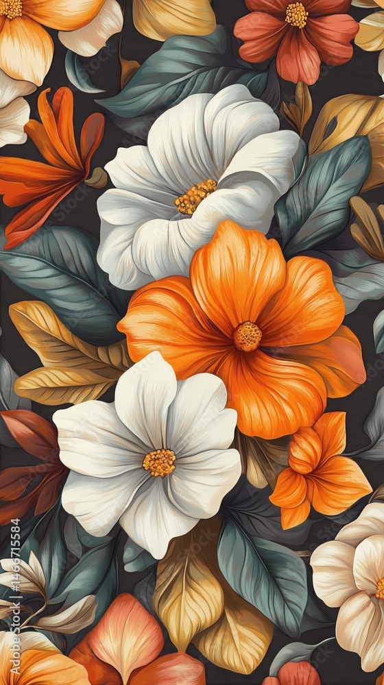 custom made wallpaper toronto digitalRenaissance Floral Tapestry: Intricate Historical Botanical Art