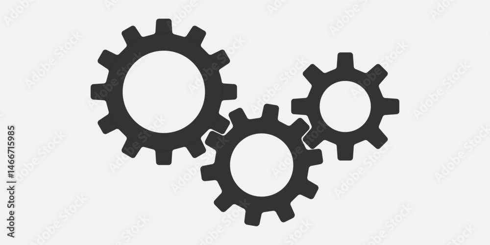 Metal gears and cogs vector. Gear icon flat design. Mechanism wheels logo. Cogwheel concept template. Metal gears and cogs vector. Gear icon flat design. Mechanism wheels logo. Cogwheel concept template.