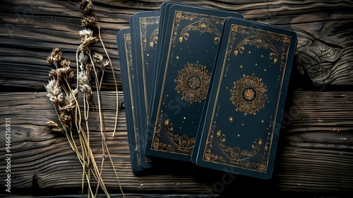 tarot cards on wooden table 