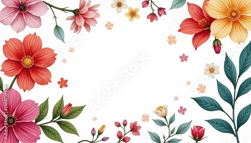 Wallpaper Mural Abstract floral patterned wallpaper sample on a white background, bloom, wallpaper, plant Torontodigital.ca