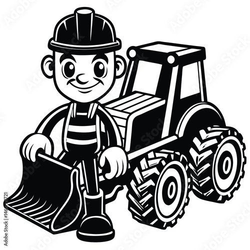 farm worker with tractor