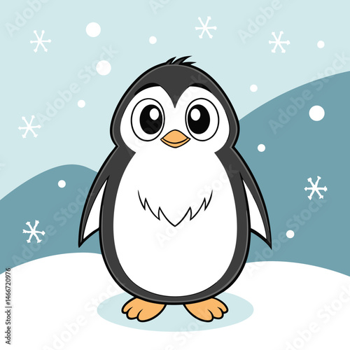 penguin on snow