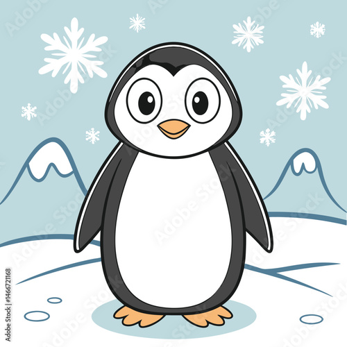 penguin on snow