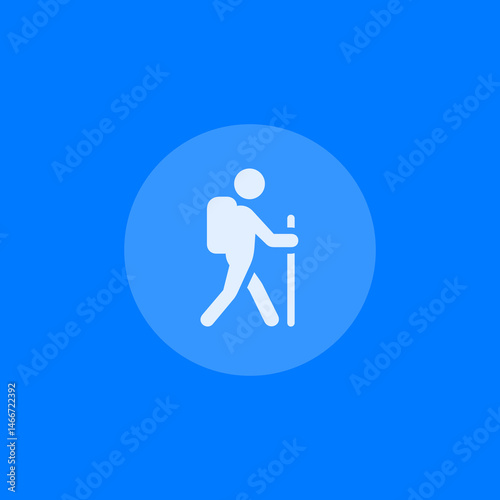 Hiking Filled Circle Icon