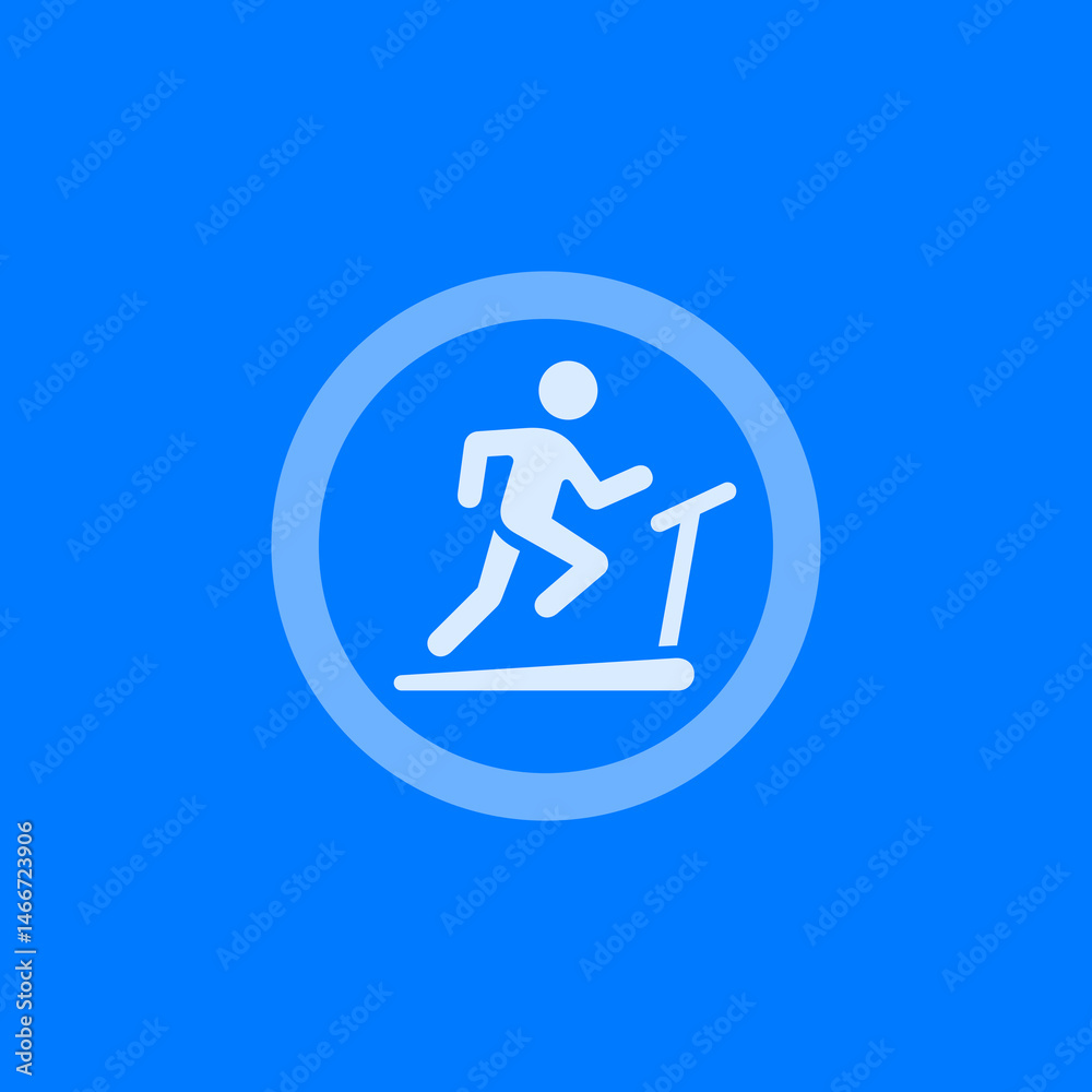 Treadmill Running Circle Icon Treadmill Running Circle Icon