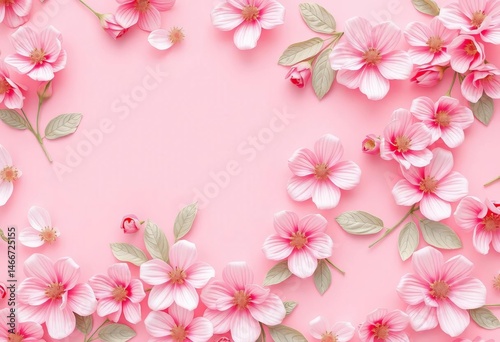 Wallpaper Mural Abstract light pink floral pattern on a soft pink background, background, feminine Torontodigital.ca