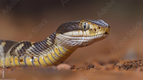 Deadly black mamba dramatic strike ready pose poised attack lightning speed Captured fast shutter speed 12000s burst mode snake rippling muscle intimidating posture frozen time while background fade