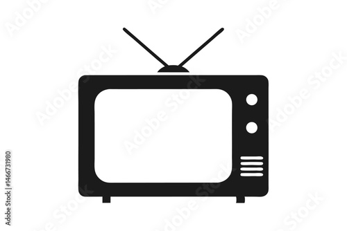 television silhouette vector, old television black silhouette, tv icon symbol