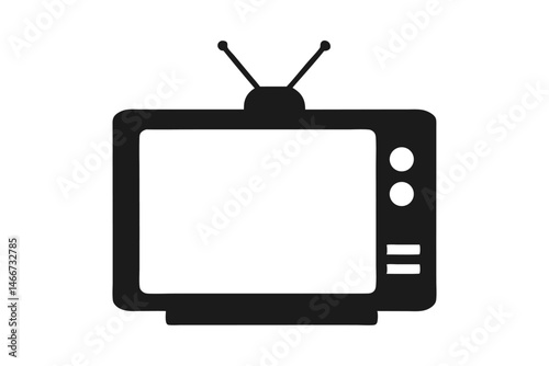 television silhouette vector, old television black silhouette, tv icon symbol