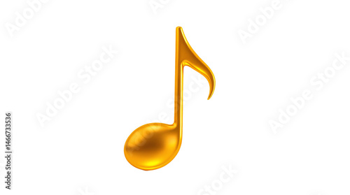 golden music note icon isolated on transparent background 