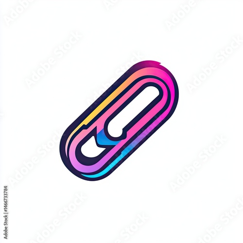 A red metal paper clip, an isolated office stationery object, is ready to attach documents as a simple business tool