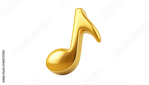 golden music note icon isolated on transparent background