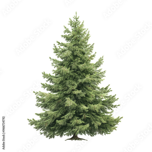 Majestic Christmas Tree, A Pristine Evergreen, Perfect for Holiday Decorations , isolated on white background png