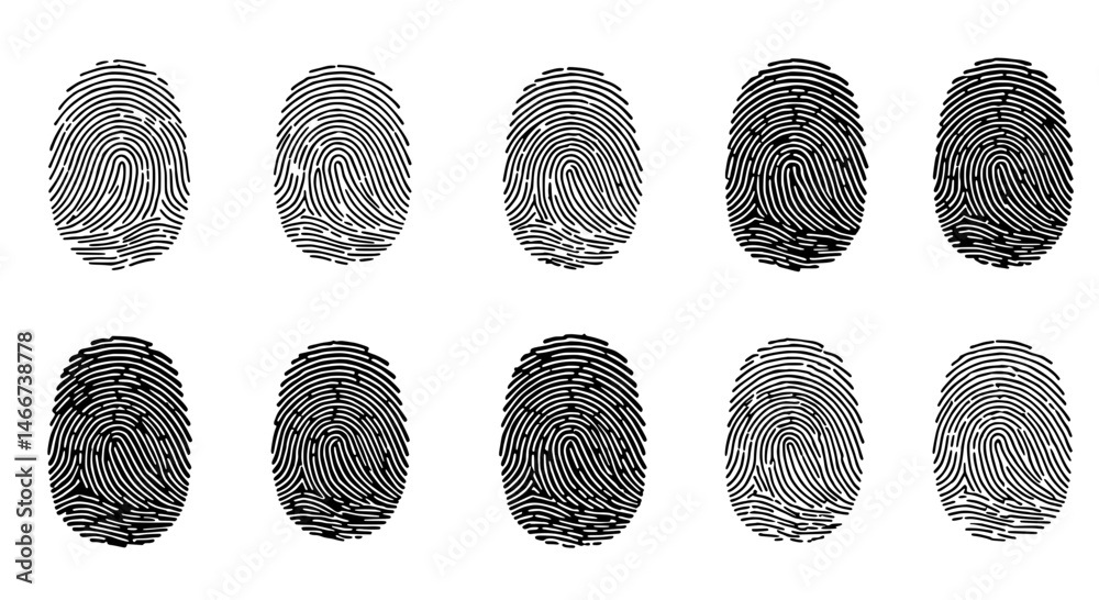 Fingerprint Patterns: A detailed study of fingerprint patterns in a close-up shot, exploring the intricate details of human identification, forensics, and biometric security.