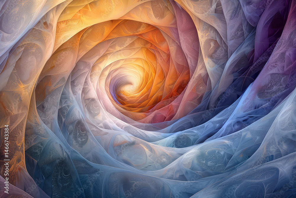 Fototapeta premium abstract fractal background with space, Abstract fractal swirls depict a mother embracing her child in infinite patterns of warmth and love.