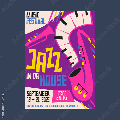 Jazz music poster design template