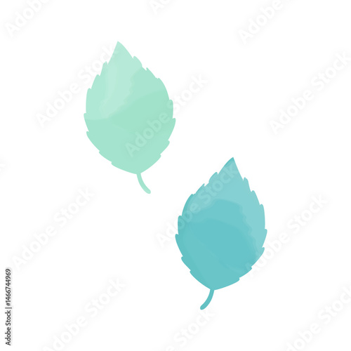 Hydrangea parts Clipart Hydrangea leaf Clipart Watercolor Style/ 紫陽花の葉