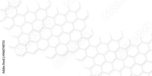 Abstract white hexagon background,Seamless pattern with hexagon.Hexagonal grid tile and mosaic structure mess cell.seamless bright white abstract honeycomb background.