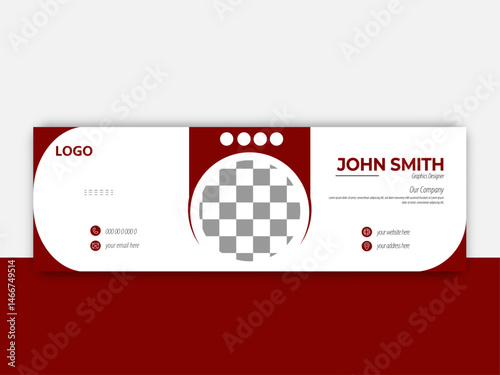 Email signature or email footer and personal social media cover design