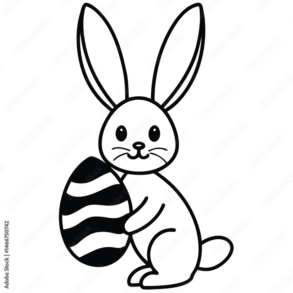 Fototapeta premium easter bunny with egg