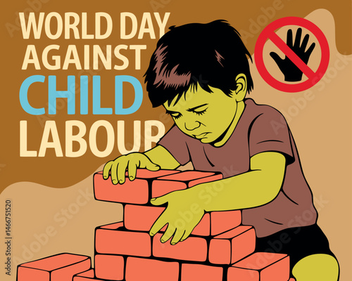 World Day Against Child Labour Awareness Illustration
