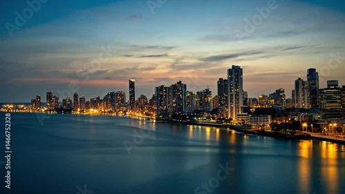 Wallpaper Mural Panoramic Night View of Panama City Skyline Torontodigital.ca