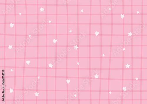 cute pink background with hearts and stars