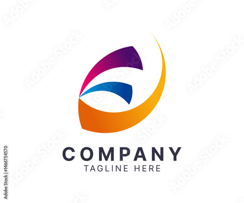 Abstract Colorful Swirl Logo for Business Branding