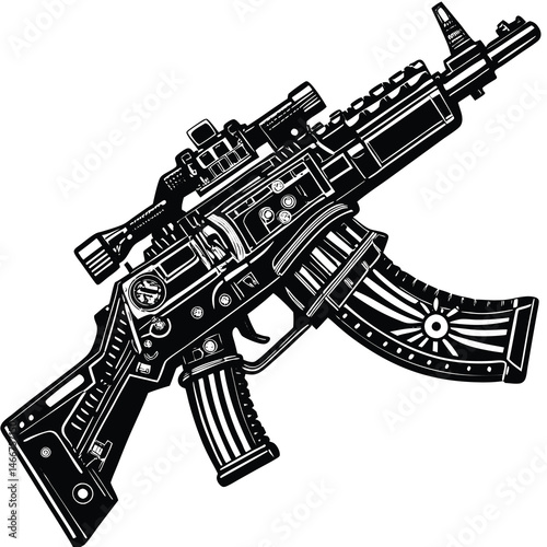 assault rifle vector illustration