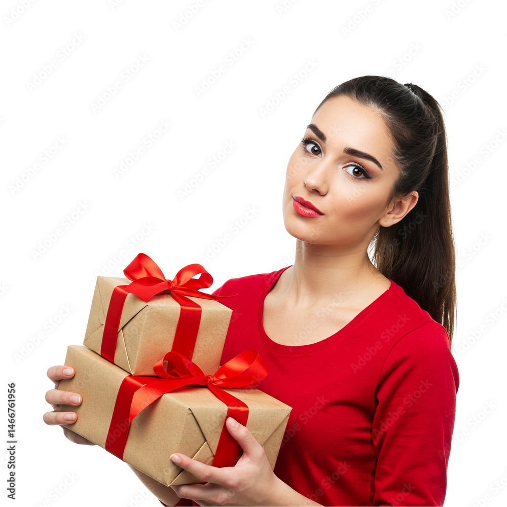 young woman with gift box young woman with gift box