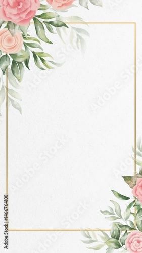 beauty floral garden wedding invitation video blank template back page