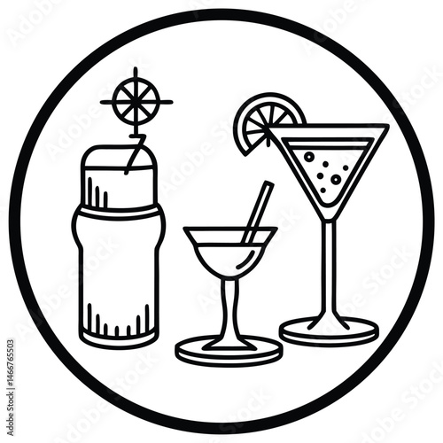 set of drinks