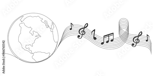 earth line and scale vector design for world music day eps 1