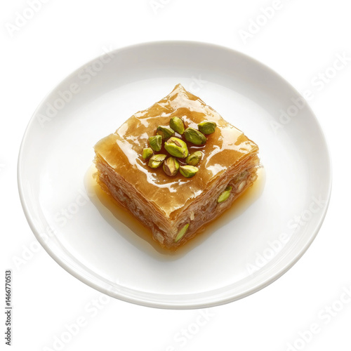 Mouthwatering Portion Of Baklava Soaked In  isolated on a transparent background