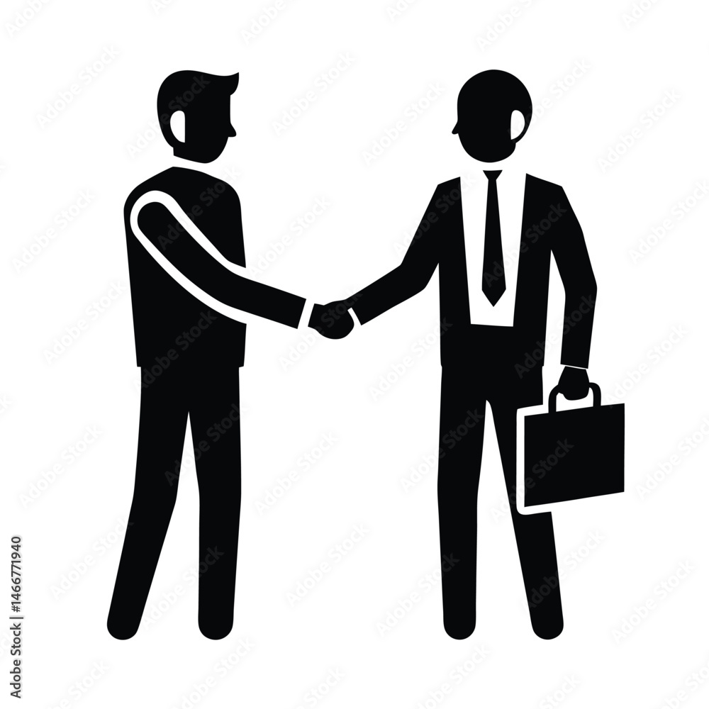 Fototapeta premium Two People Shaking Hands Vector Graphic