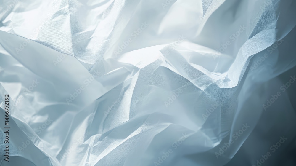 Obraz premium Thin crumpled translucent tissue paper with ethereal backlight
