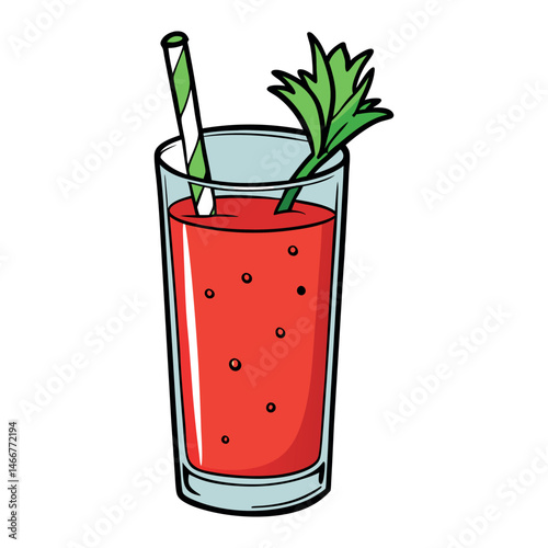 A Bloody cocktail i glasses on white background