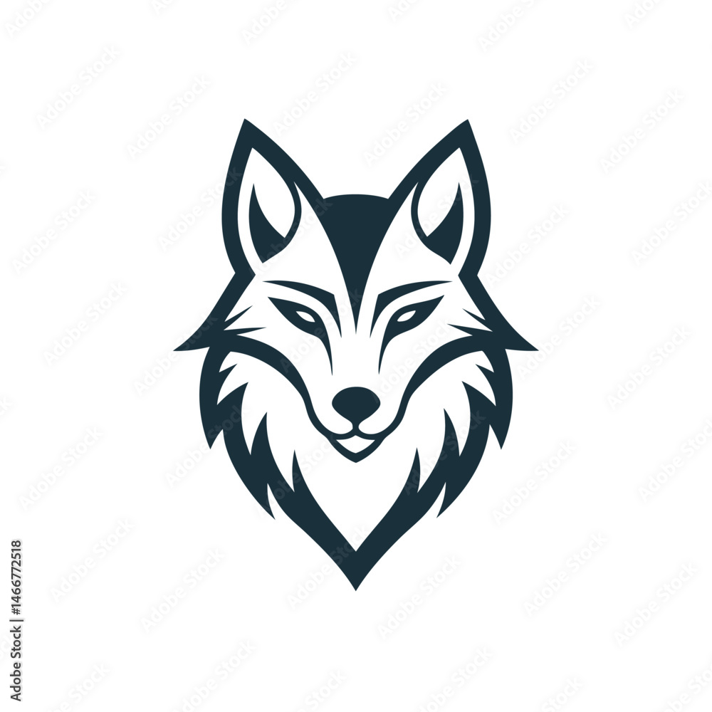 Obraz premium Tribal Line Art Wolf Head Logo