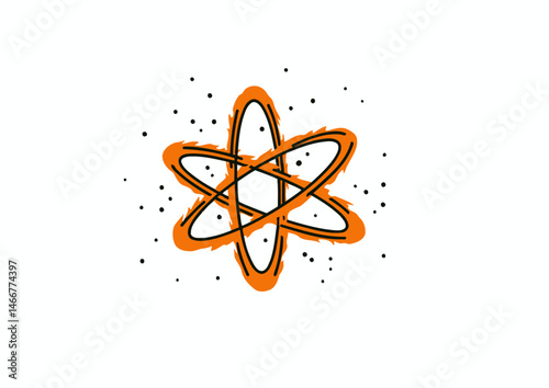 Poi spinner twirling fire, vibrant vector design with glowing trails, motion blur