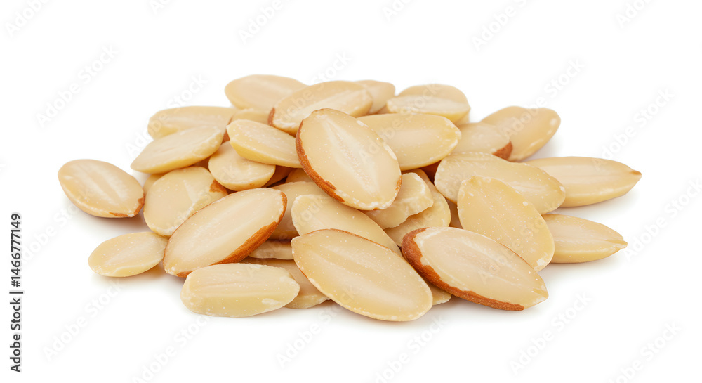 Close Up View of Shelled Peanuts on White Background Showing Texture and Color Details Close Up View of Shelled Peanuts on White Background Showing Texture and Color Details