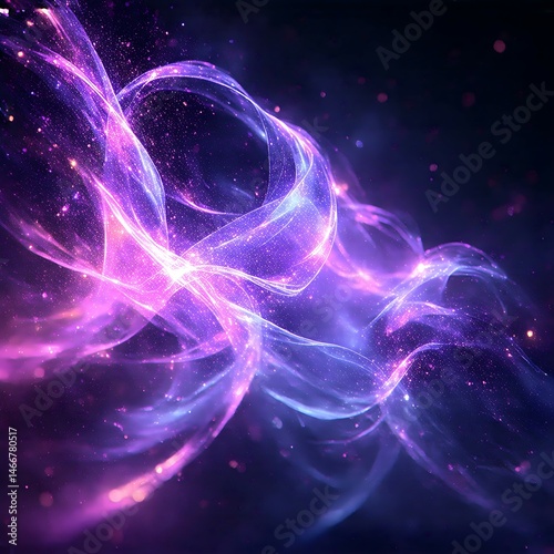 Violet Nebula Light Ribbons