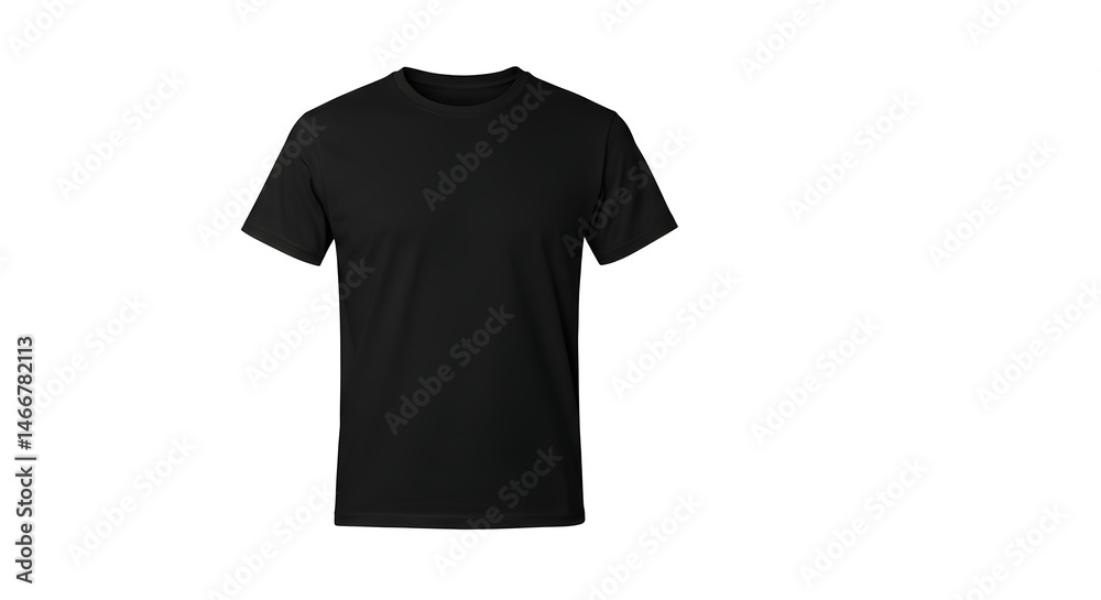 Isolated Black T-shirt On White Background Flat Lay Product Mockup Design Isolated Black T-shirt On White Background Flat Lay Product Mockup Design
