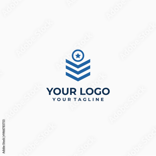 Maritime Industry Logo with Anchor and Waves